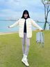 KOLON SPORT/可隆戶外羽絨服 防潑水防風(fēng)女士可收納輕量羽絨服 LKDJ5WTT36-CR 奶油白 S 160/84A 曬單實(shí)拍圖