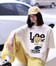 Lee Srtroi商場(chǎng)同款純棉短袖t恤男士夏季美式潮牌寬松休閑印花情侶上衣服 珍珠白 XL （145-165斤） 曬單實(shí)拍圖