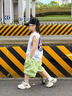 MOKITOUL兒童背心2025新款夏季男童寬松半袖時尚男孩夏裝上衣女童無袖T恤 白色（高端禮盒包裝） 100 曬單實拍圖