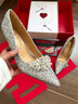 HOLY ROSE【心之悅動(dòng)】法式婚鞋女2025新款新娘鞋高跟鞋女不累腳金色水晶鞋 銀色心之悅動(dòng) 8cm 39 曬單實(shí)拍圖