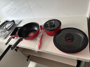 特福（Tefal）鍋具套裝百變鍋可拆卸煎炒鍋有鈦不粘鍋六件套千葉玫瑰紅 曬單實(shí)拍圖
