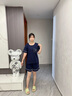 葉盼（yepan）萊卡棉睡衣女士夏季短袖短褲夏天薄款寬松大碼休閑女款家居服套裝 88023-雅黑 2XL (170) ：建議140-160斤穿著 曬單實拍圖