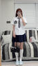 邦帛世短袖JK制服套裝條紋襯衫女生短裙學院風百褶裙裙子夏季三件套 JK制服【藍色襯衫+裙+領帶】 L 碼 曬單實拍圖