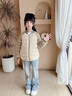 高梵兒童羽絨服黑金5.0鵝絨服男女童寶寶輕薄撞色立領短款羽絨外套 YT淺米灰 120 （充絨量52g） 曬單實拍圖