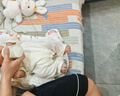 乖奇熊初生寶寶連體衣夏季薄款嬰兒睡衣透氣新生兒純棉哈衣和尚服爬爬服 曬單實拍圖