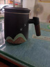 千里江山辦公杯水杯高檔陶瓷茶水分離杯馬克杯帶蓋泡茶杯 黑色 450ml 曬單實拍圖
