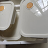 高硼硅玻璃飯盒微波爐加熱專(zhuān)用上班族帶飯餐盒碗保鮮盒分隔便當(dāng)盒 米白大中小套裝【可微波】 3件套 曬單實(shí)拍圖