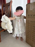 La Chapelle拉夏貝爾女童連衣裙2025新品洋氣兒童夏裝公主裙寶寶碎花背心裙子 米色 送帽子 90 建議身高80-90cm 曬單實拍圖