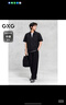 GXG男裝 戶外工裝polo男半拉鏈翻領(lǐng)短袖上衣  夏 黑色 170/M 曬單實拍圖