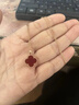蔓福祥18K金四葉草吊墜彩金玫瑰金黃金項(xiàng)鏈au750鎖骨鏈生日禮物送女友 18K玫瑰金（單吊墜） 紅瑪瑙 曬單實(shí)拍圖