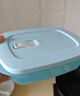 特百惠（Tupperware）長方飯盒1L微波加熱學生上班族午餐飯盒便攜便當盒馬卡藍搭便攜袋 曬單實拍圖
