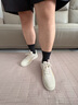森馬（Senma）男鞋夏季休閑百搭高幫小白鞋子男士軟底輕便厚底增高板鞋男款透氣 米色 42 曬單實(shí)拍圖