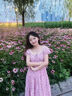 法式碎花連衣裙夏季女裝2025新款氣質(zhì)甜美小眾設(shè)計(jì)感泡泡袖長裙子 粉色裙子 S 曬單實(shí)拍圖