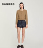 SANDRO2024秋季款女裝曠野美拉德格紋圓領(lǐng)短款外套SFPVE01030 棕黃色(尺碼偏小，建議拍大1碼) S 曬單實(shí)拍圖