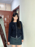 POLOWALK女士時(shí)尚開衫針織衫女裝2025秋季新品女式長(zhǎng)袖針織衫 藏青 XL /170 曬單實(shí)拍圖