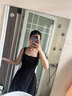 FOX.G新品連衣裙黑色裙子女衣服女裝夏季2025新款吊帶裙純欲長裙穿搭 黑色吊帶收腰連衣裙 L 【建議115-130斤】 曬單實拍圖