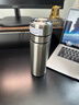 KOKUUN日本品牌一鍵速開蓋水杯316不銹鋼茶水分離保溫杯車載泡茶杯禮物 鋼本色(316不銹鋼內(nèi)膽) 500ml 禮盒裝 曬單實拍圖