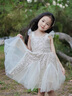 G.DUCKKIDS童裝女童連衣裙夏季2025新款兒童公主裙女孩夏裝洋氣吊帶亮片紗裙 香檳色+包包 150 建議140-150cm11-12歲 曬單實拍圖