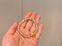 HONEYGOLD 蜜金珠寶 黃金吊墜足金古法手工金文玩蔓環(huán)戲串珠HGG1752工費(fèi)100元/件 3.12g 小花提溜 曬單實(shí)拍圖