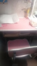 兒童學習桌小學生桌椅套裝學校同款家用書寫作業(yè)專用可升降木桌子 粉色雙柱桌椅套裝款 長60寬40 曬單實拍圖