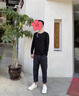 CEO雅戈爾春秋季休閑含桑蠶絲男圓領(lǐng)長袖t恤中青年簡約男裝純色體恤 湖蘭 M 170 曬單實拍圖