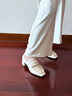 愛步（ECCO）樂福鞋女 25年新款優(yōu)雅淺口正裝單鞋粗跟高跟鞋女 型塑291903 冰白色29190301017 38 曬單實(shí)拍圖