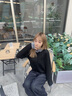 lagogo格紋拼接小香風(fēng)針織衫女拉谷谷2025年秋季新款黑色顯瘦開衫 黑色 S 曬單實(shí)拍圖