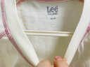 Lee25新品舒適版圓領(lǐng)插肩袖Logo印花米白色短款女短袖T恤顯瘦休閑 米白色 M 曬單實(shí)拍圖