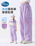 迪士尼女童工裝褲2025夏季透氣闊腿褲子兒童冰絲防蚊褲TD2EK002 紫色170 曬單實拍圖