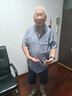 瑞質(zhì) 爸爸短袖襯衫中老年男裝中年牛仔純棉襯衣爺爺老人衣服老爸上衣 牛仔藍(lán) 3XL 曬單實(shí)拍圖