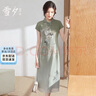 雪夕（XUEXI）媽媽裝中國風(fēng)長裙子?jì)寢屩欣夏昱b夏裝2024新款中老年人連衣裙 曬單實(shí)拍圖