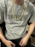 吉財運金包銀橄欖珠項鏈車花黃金999包金大鏈霸氣男款輕奢時尚送禮男士 金5克-總重約80克-卡8橄欖項鏈 曬單實拍圖