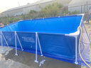 西哈泳士大型支架免充氣游泳池家用戶(hù)外大人兒童泳池可折疊室外戲水池玩具 【高80cm】長(cháng)3.94米基礎套餐  加厚金屬支架 曬單實(shí)拍圖
