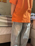 G.DUCKKIDS男童短袖t恤純棉2025夏季新款中大童男孩夏裝寬松兒童裝短袖t上衣 T14-橙色 薄款 140 建議身高130-140cm年齡8-9歲 曬單實(shí)拍圖
