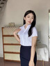 韓曼柯（HANMANKE）白色襯衫女士短袖襯衣夏季日常休閑通勤簡(jiǎn)約百搭面試職業(yè)女裝上衣 曬單實(shí)拍圖