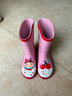 hugmii兒童卡通萌趣橡膠雨鞋幼兒園小學(xué)生防水防滑橡膠鞋雨靴高筒跳水鞋 粉色蜜蜂 28碼 內長(cháng)19cm 曬單實(shí)拍圖
