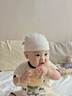 貝樂(lè )咿嬰兒胎帽0-6個(gè)月春秋冬無(wú)骨純棉新生月子帽寶寶出產(chǎn)房單層護頭鹵 米色-7383 M 曬單實(shí)拍圖