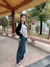 NICKYBABY女童牛仔褲春秋老爹褲2025新款秋裝兒童寬松褲子中大童休閑哈倫褲 13060深藍色【春秋款】 120 cm 曬單實拍圖