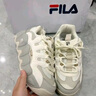 FILA 斐樂(lè )男鞋運動(dòng)鞋面包可頌鞋復古時(shí)尚老爹鞋舒適輕便休閑鞋 燕麥色-OM 40.5 曬單實(shí)拍圖