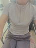 駱駝（CAMEL）原紗防曬冰感速干彈力女運(yùn)動(dòng)兩件套裝 Y25BA4L0026 冰蘭紫 M 曬單實(shí)拍圖