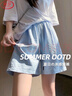 浪莎冰絲短褲女夏季2025新品高腰休閑闊腿中褲運(yùn)動(dòng)速干五分奶芙褲子 曬單實(shí)拍圖