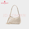 夢(mèng)特嬌（MONTAGUT）女包2025新款高級感菱格羊皮小香風(fēng)鏈條單肩腋下斜挎包 椰奶白 曬單實(shí)拍圖