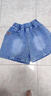 韓絲梵牛仔短褲女外穿寬松顯瘦百搭減齡高腰松緊腰闊腿褲休閑五分褲子女 706藍色 L 【建議120-140斤】 曬單實(shí)拍圖