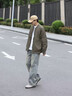 杉努牛仔褲子男夏季寬松直筒拖地美式復古長褲秋款拼接工裝潮牌休閑褲 G1107藍色 XL 曬單實拍圖