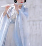 原創(chuàng)漢服女繡花齊腰對(duì)襟襦裙魏晉南北朝秋款超仙氣古風(fēng)大袖衫春夏 藍(lán)色全套 S 曬單實(shí)拍圖