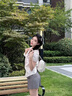 VEGA CHANG襯衫女2025新款夏季甜美減齡海軍領(lǐng)蝴蝶結(jié)條紋短款不對稱小衫 淺櫻粉(襯衫) M 曬單實(shí)拍圖