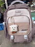 G.duck小黃鴨童裝初中生書(shū)包大容量雙肩包高中生大學(xué)生高顏值耐臟背包 卡其色 曬單實(shí)拍圖