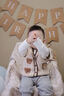 波步嬰兒馬甲秋裝男寶寶卡通針織開衫小背心兒童春秋毛衣坎肩男童衣服 【杏色】9117 90 曬單實拍圖
