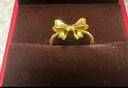 老廟黃金戒指女足金蝴蝶結活口戒指在逃公主送女友送老婆生日禮物 曬單實(shí)拍圖