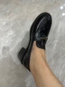 百麗（Belle）七夕禮物氣質(zhì)高跟樂福鞋女25秋新商場款羊皮通勤樂福鞋3PAF2CA5 黑色 37 (235mm) 曬單實拍圖